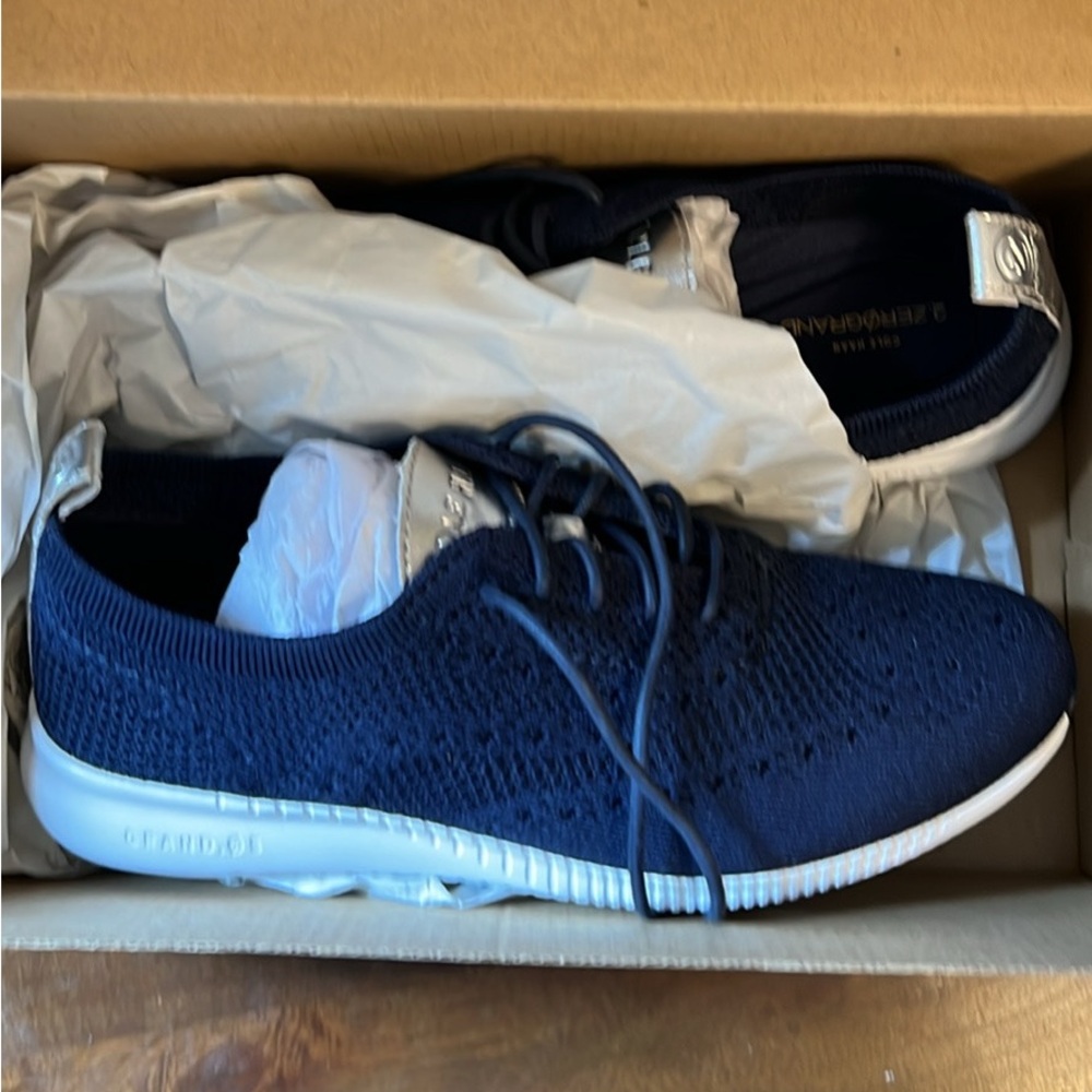 Cole Haan Navy Knit Sneakers